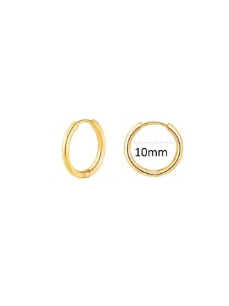Hoop Earrings For Women/Men 8mm/10mm/12mm - Yellow, 10mm