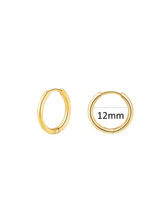 Hoop Earrings For Women/Men 8mm/10mm/12mm - Yellow, 12mm