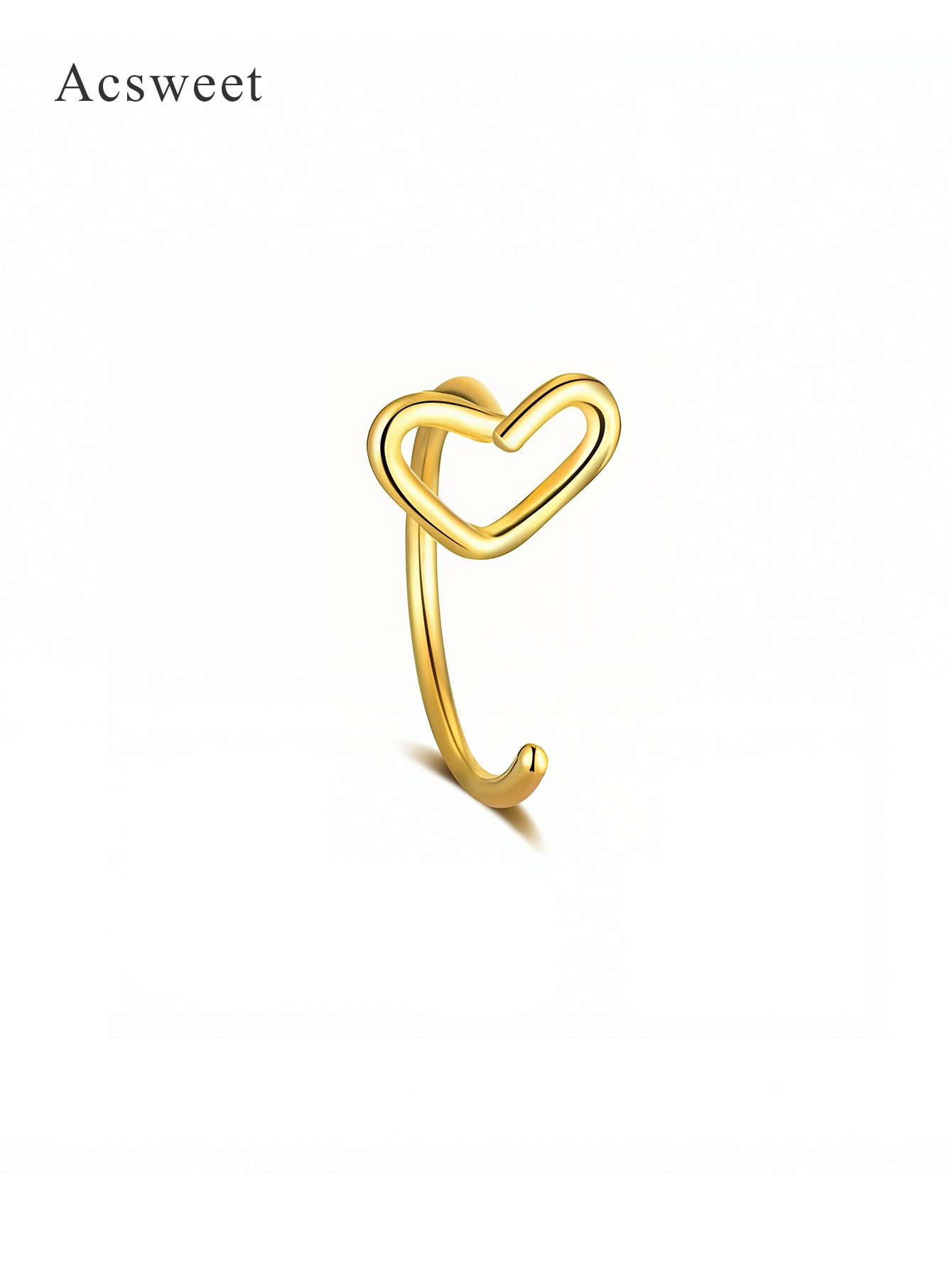 Minimalist Heart Nose Ring Hoop for Pierced Nose
