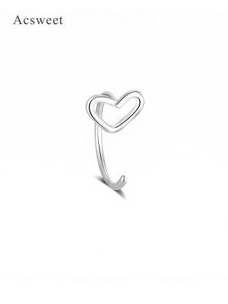 Minimalist Heart Nose Ring Hoop for Pierced Nose