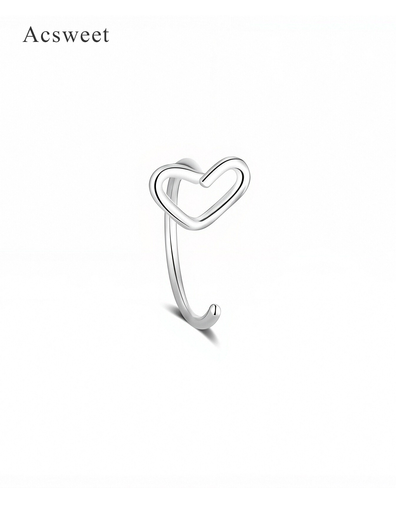Minimalist Heart Nose Ring Hoop for Pierced Nose