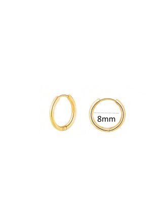 Hoop Earrings For Women/Men 8mm/10mm/12mm - Yellow, 8mm