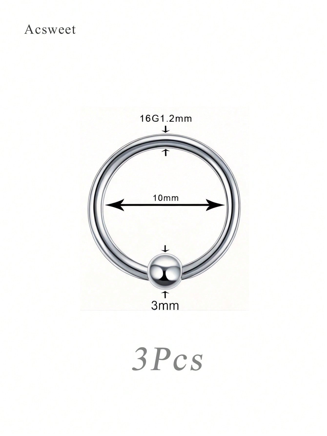 Eyebrow ring 10mm