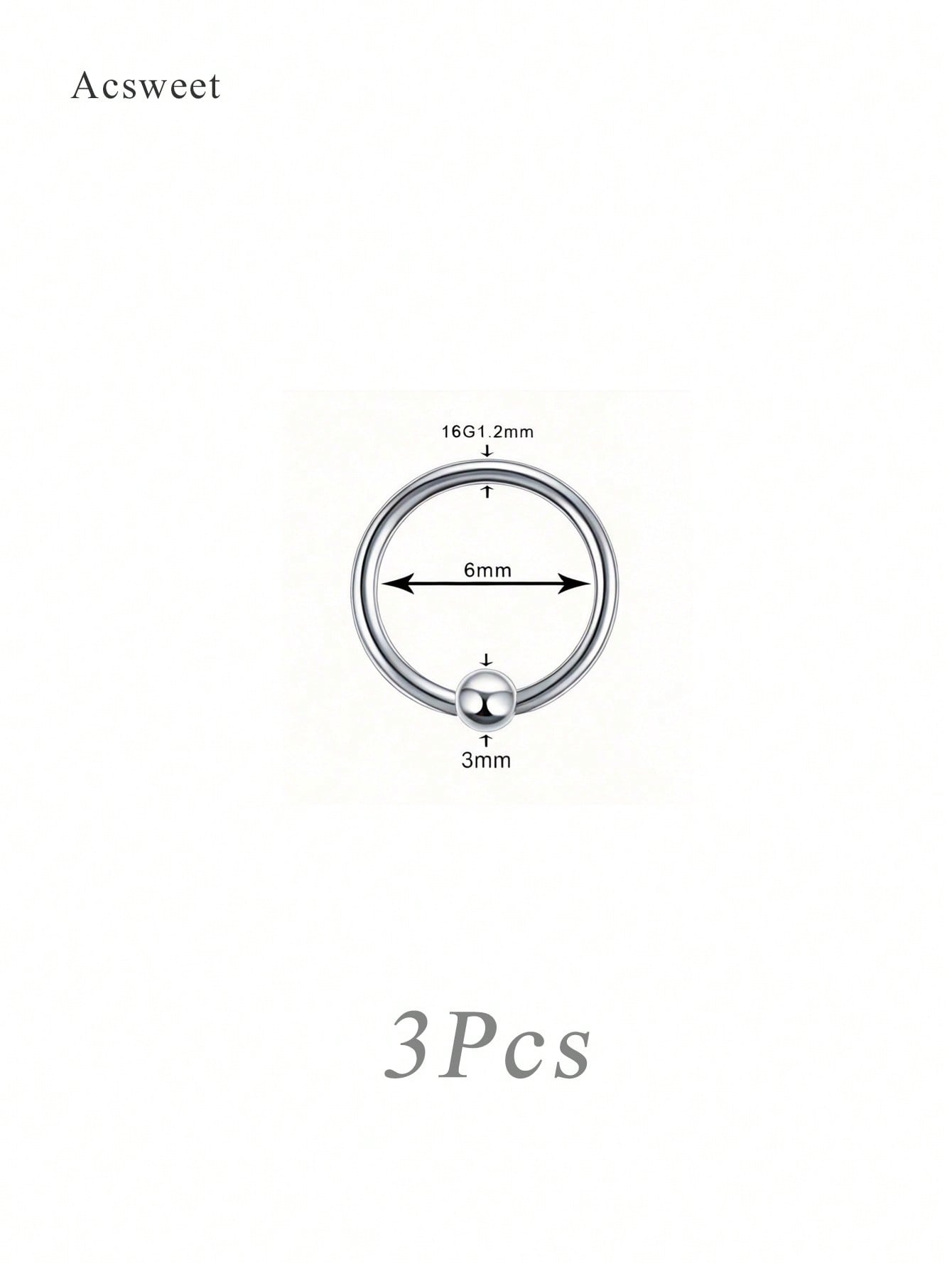 Eyebrow ring 6mm