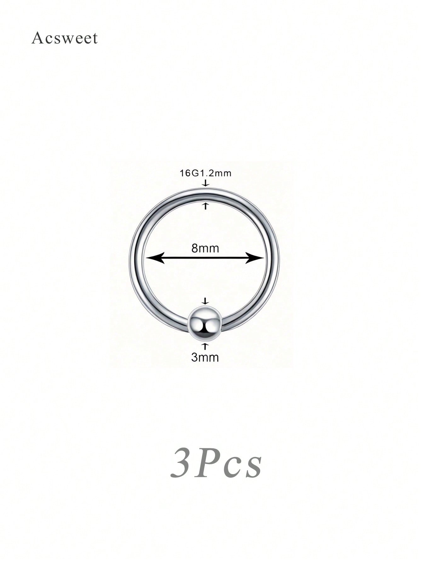 Eyebrow ring 8mm