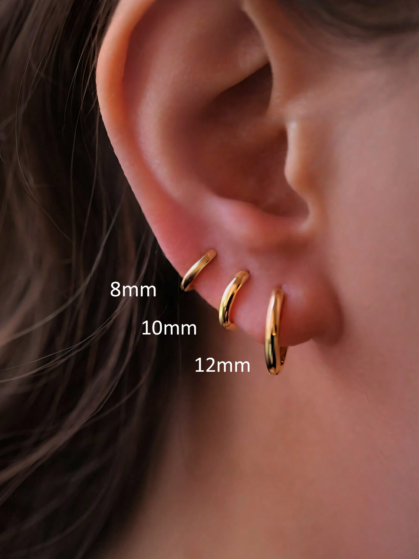 Hoop Earrings For Women/Men 8mm/10mm/12mm