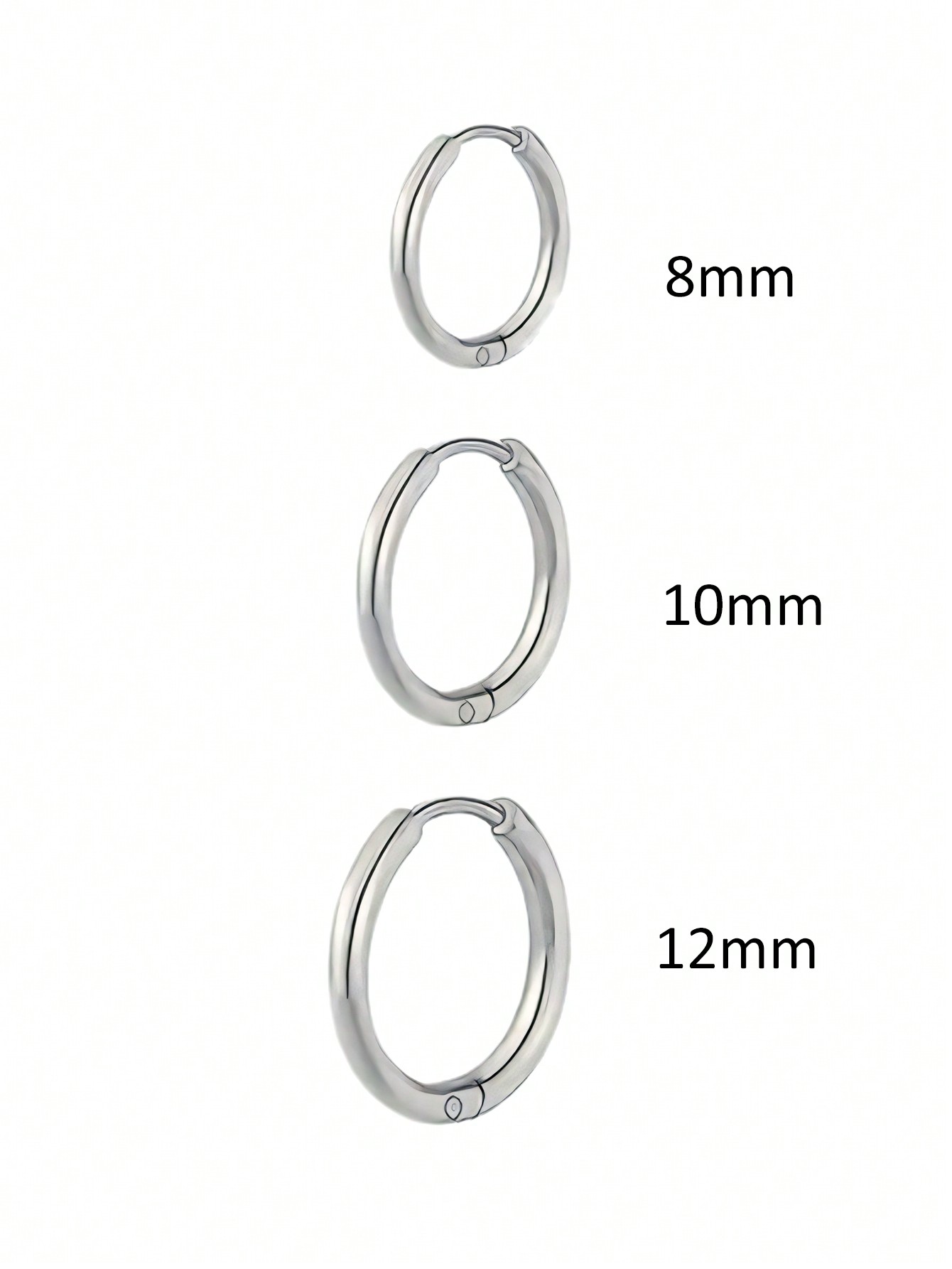 Hoop Earrings For Women/Men 8mm/10mm/12mm