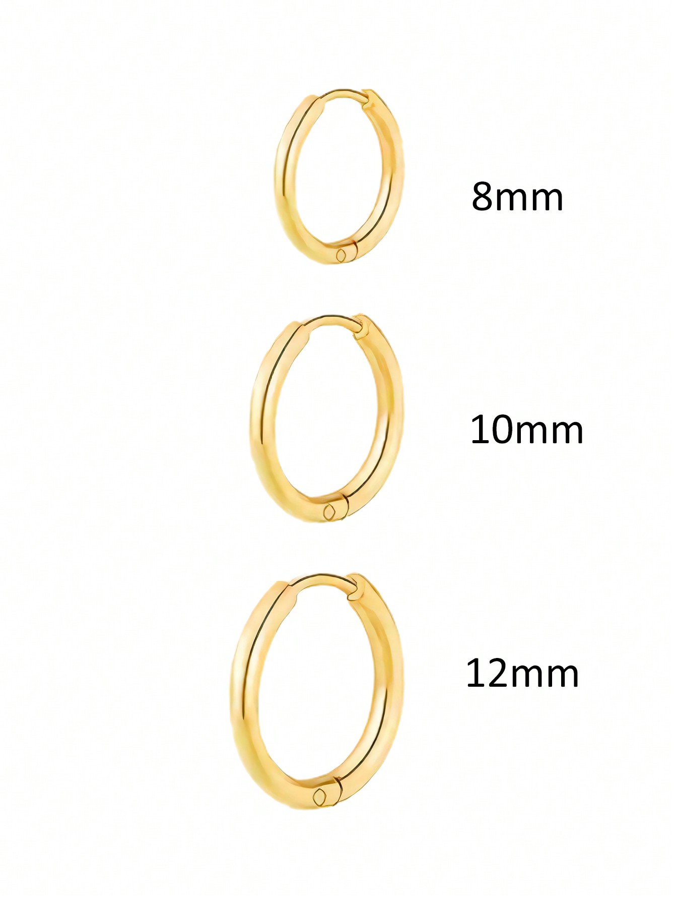 Hoop Earrings For Women/Men 8mm/10mm/12mm
