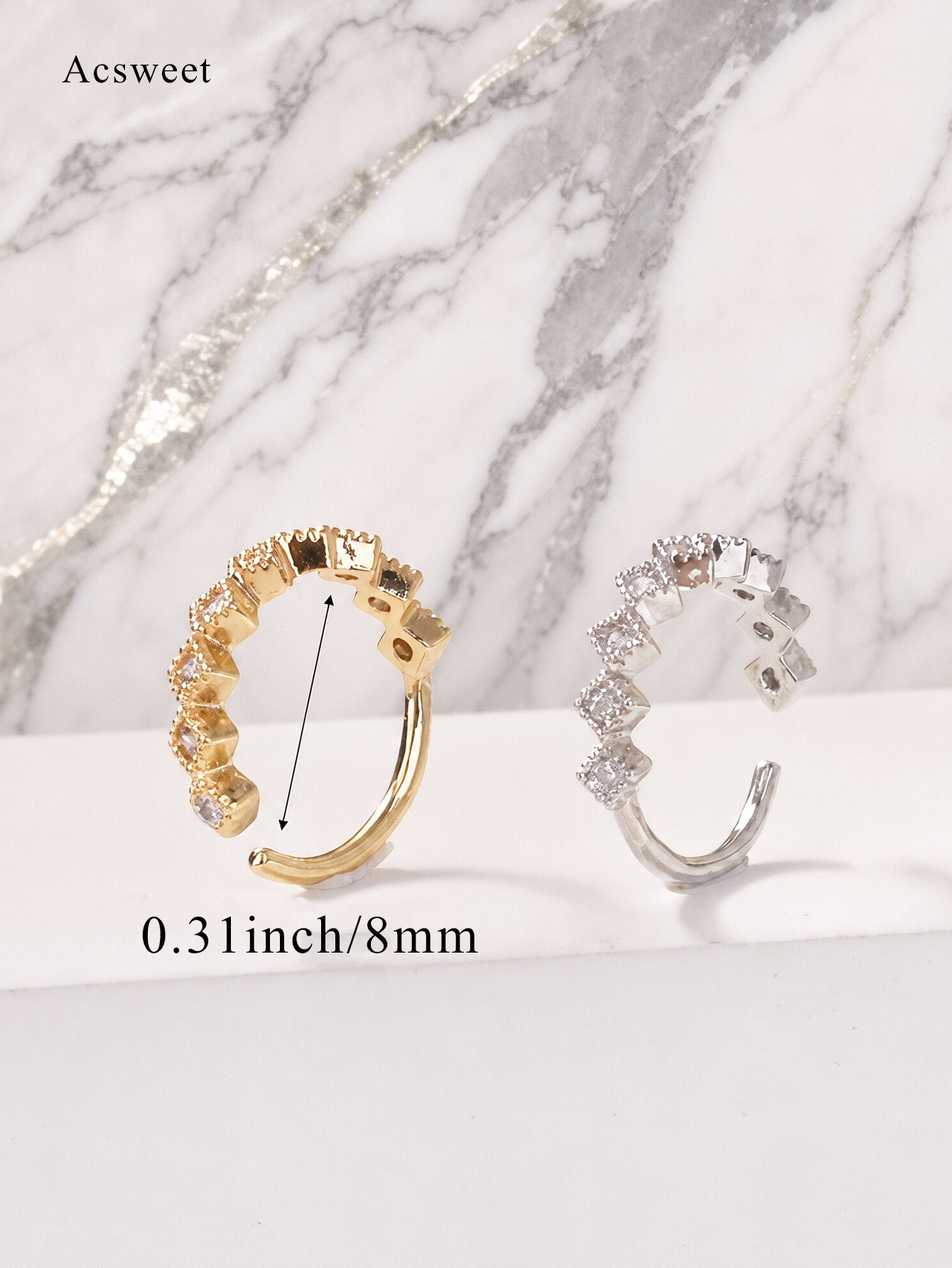 Non-Pierced Geometric Zircon Nose Clip