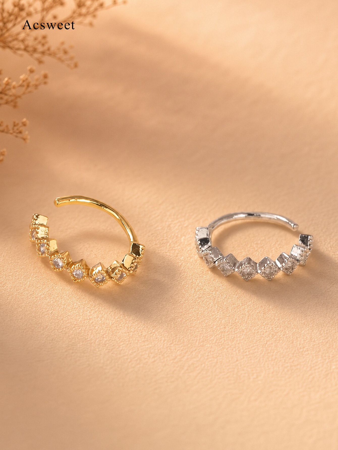 Non-Pierced Geometric Zircon Nose Clip